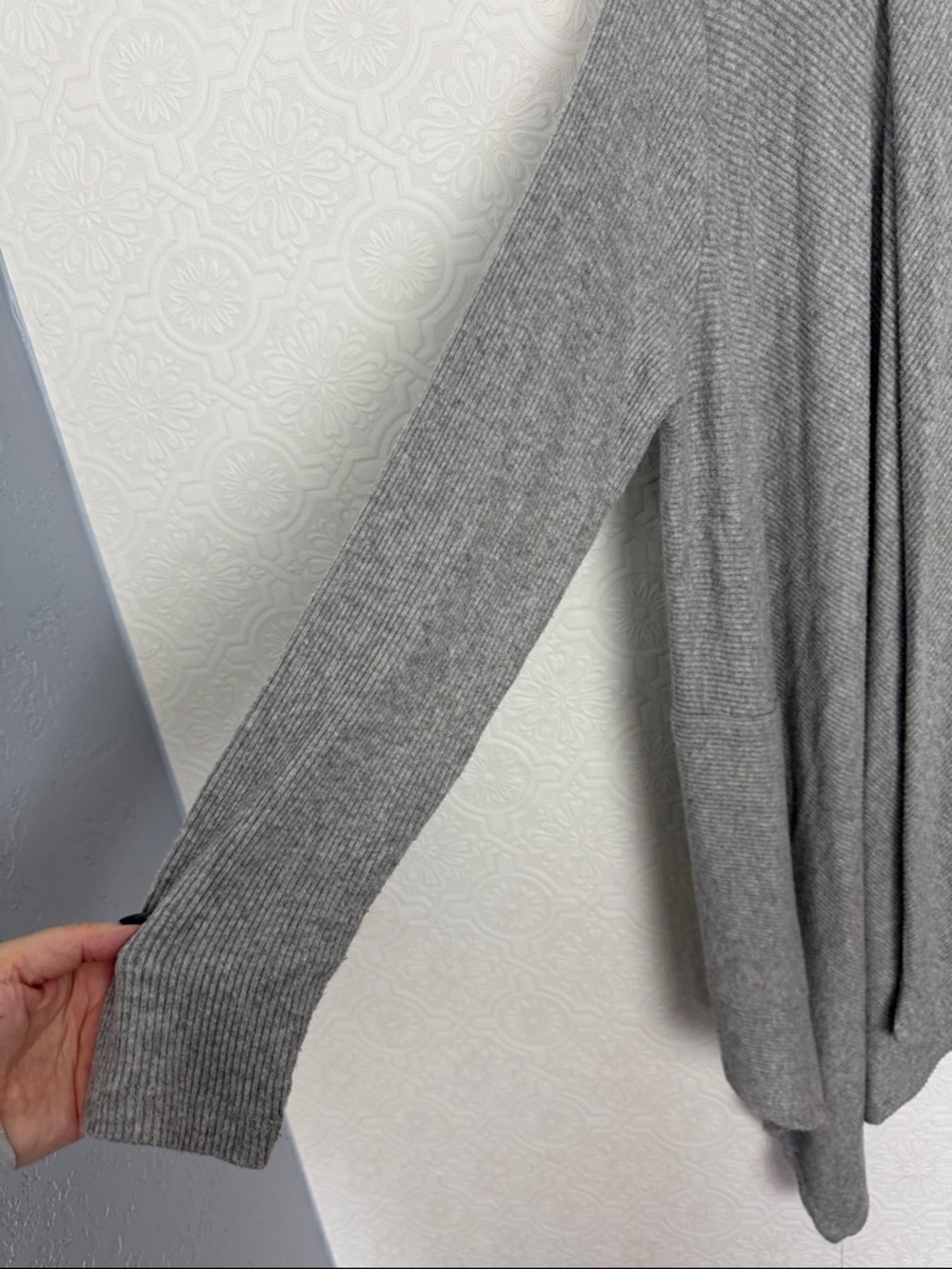 Velvet‎ by Graham & Spencer Open Cardigan Medium Draped Ribbed Knit Waterfall - Picture 3 of 9